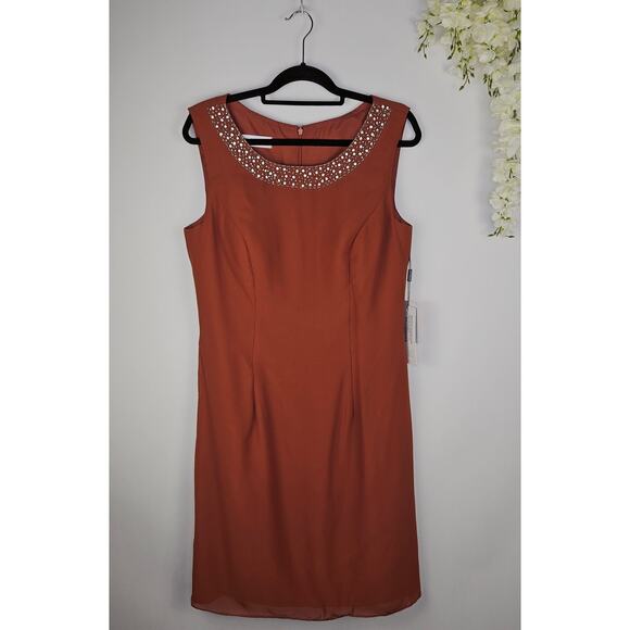 New JJs House Special Occasion Dress Sz 14 Beaded Sheath Wedding Mother of Bride - Picture 1 of 8